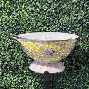 McKenzie-Childs Yellow Polka Dot Colander